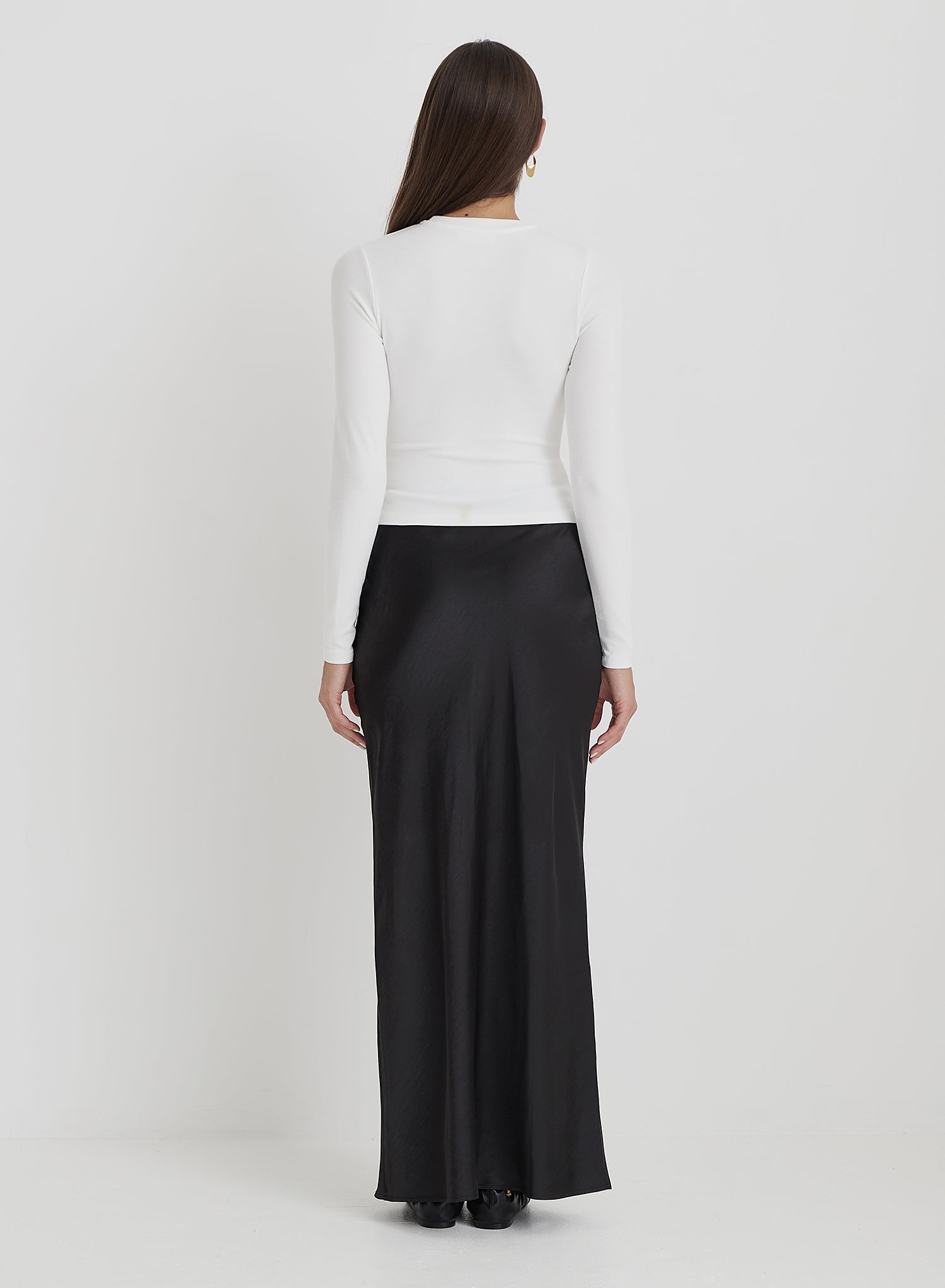 White Long Sleeve Jersey Top